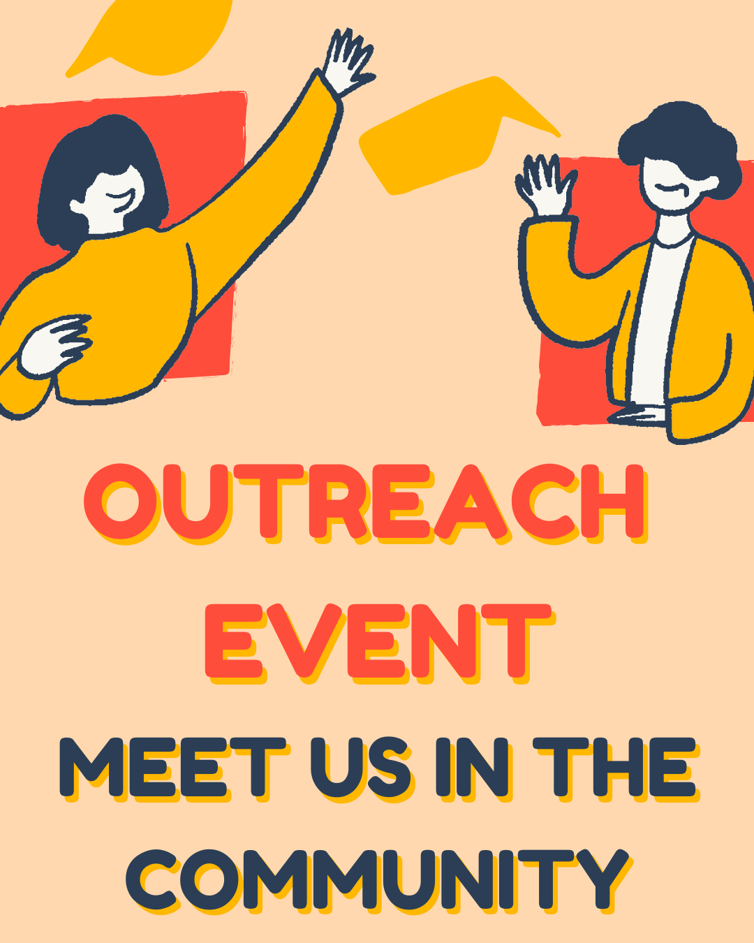 Outreach Event Identifier Image showing two people talking and the text 