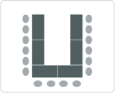 graphic showing chairs on the outside of a U-shaped table configuration