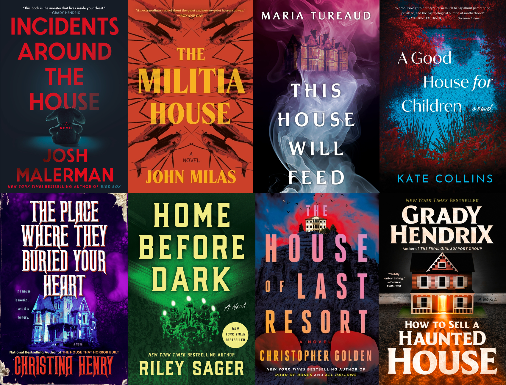 8 covers of books from the list displayed on a grid